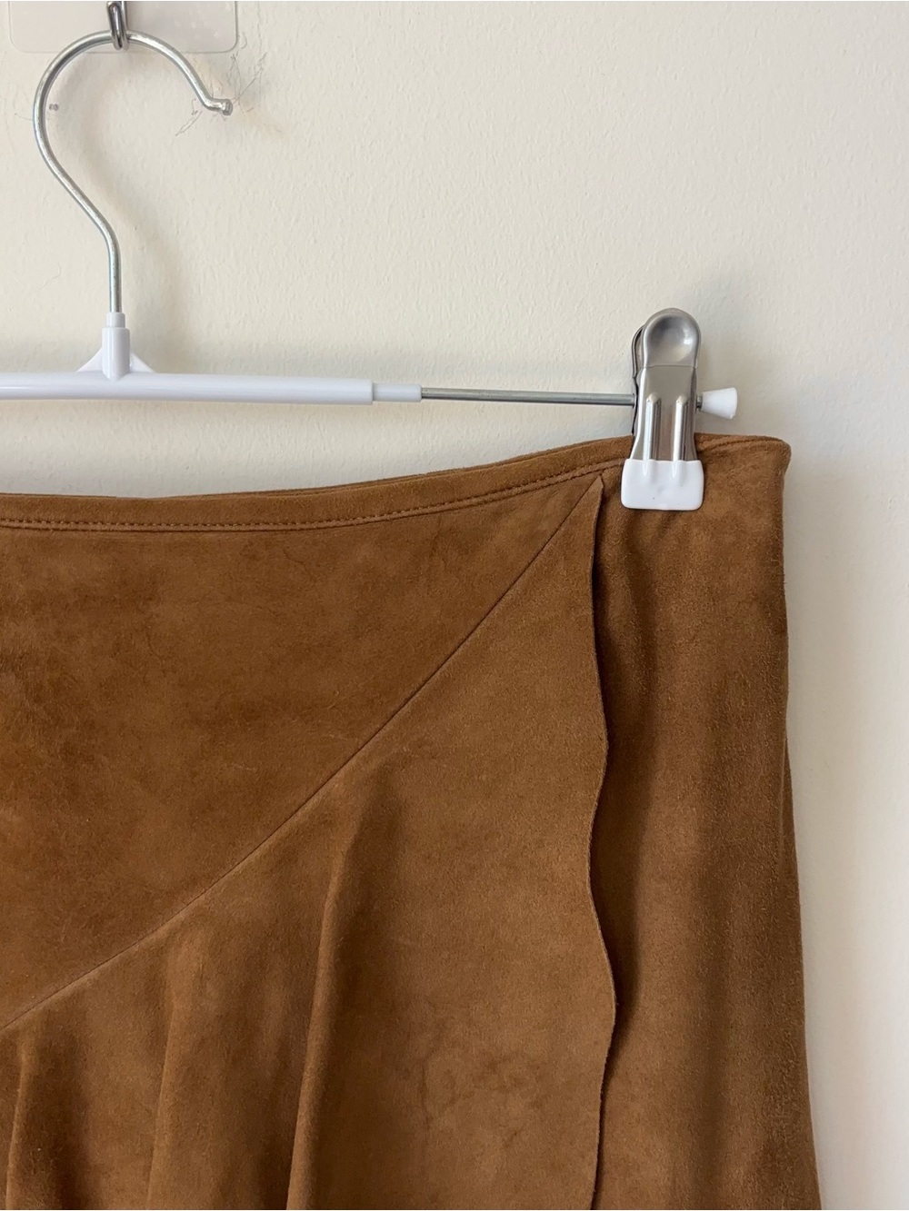 Ralph Lauren Black Label 100% Goat Suede Leather Ruffle Skirt Size 4 Italy - Picture 7 of 12